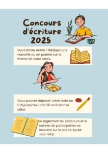 affiche concours d'écriture 2025
